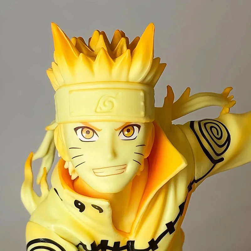 10cm Anime Chakura Uzumaki Naruto Figure Gold Figurine Gk Six Paths Forms Uzumaki Statue Battle Model PVC Collection Toys Gift