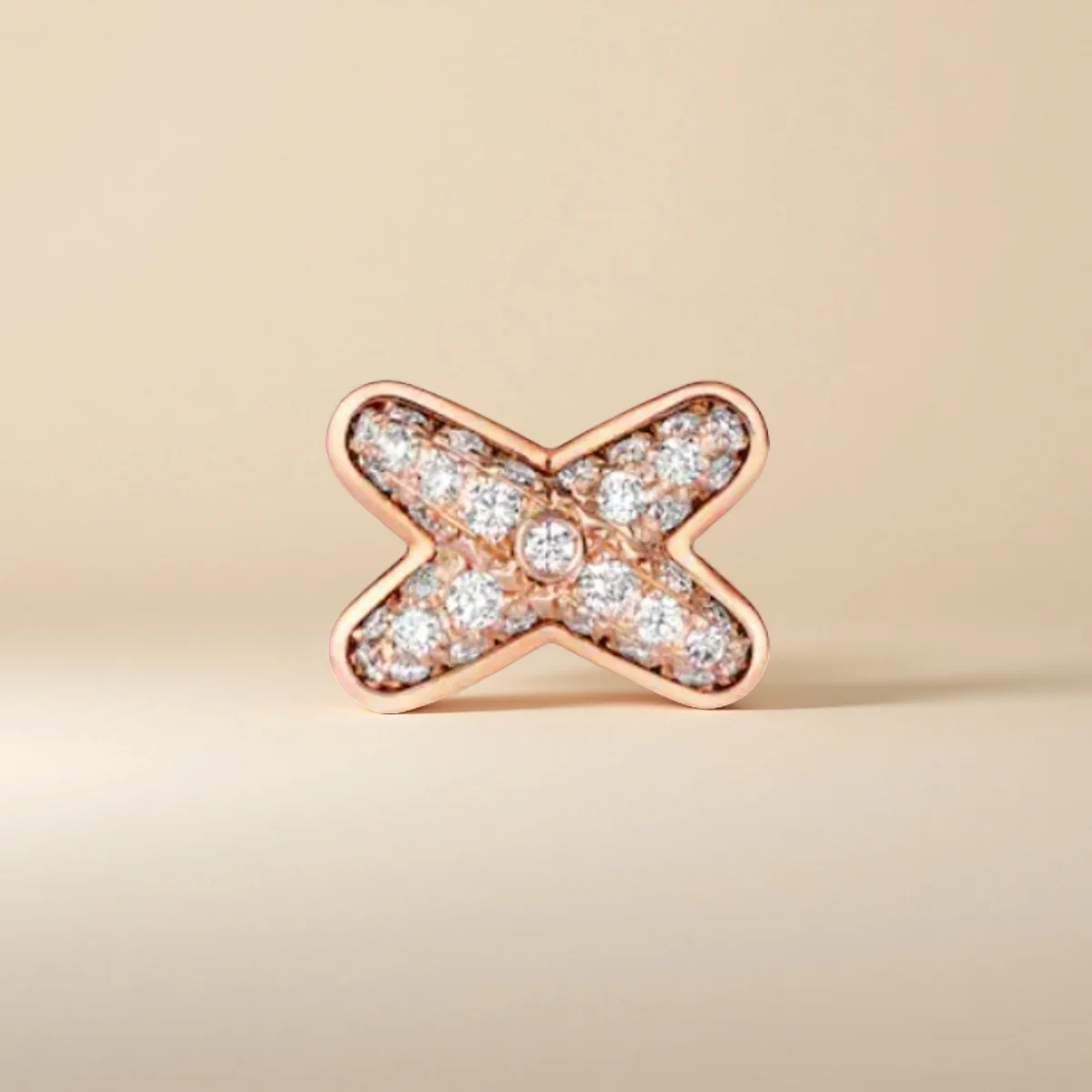 

Серьги X с розовым золотом и бриллиантами Kiss Imprint s925, абстрактный дизайн символа X, легкий роскошный подарок на день рождения, День святого Валентина
