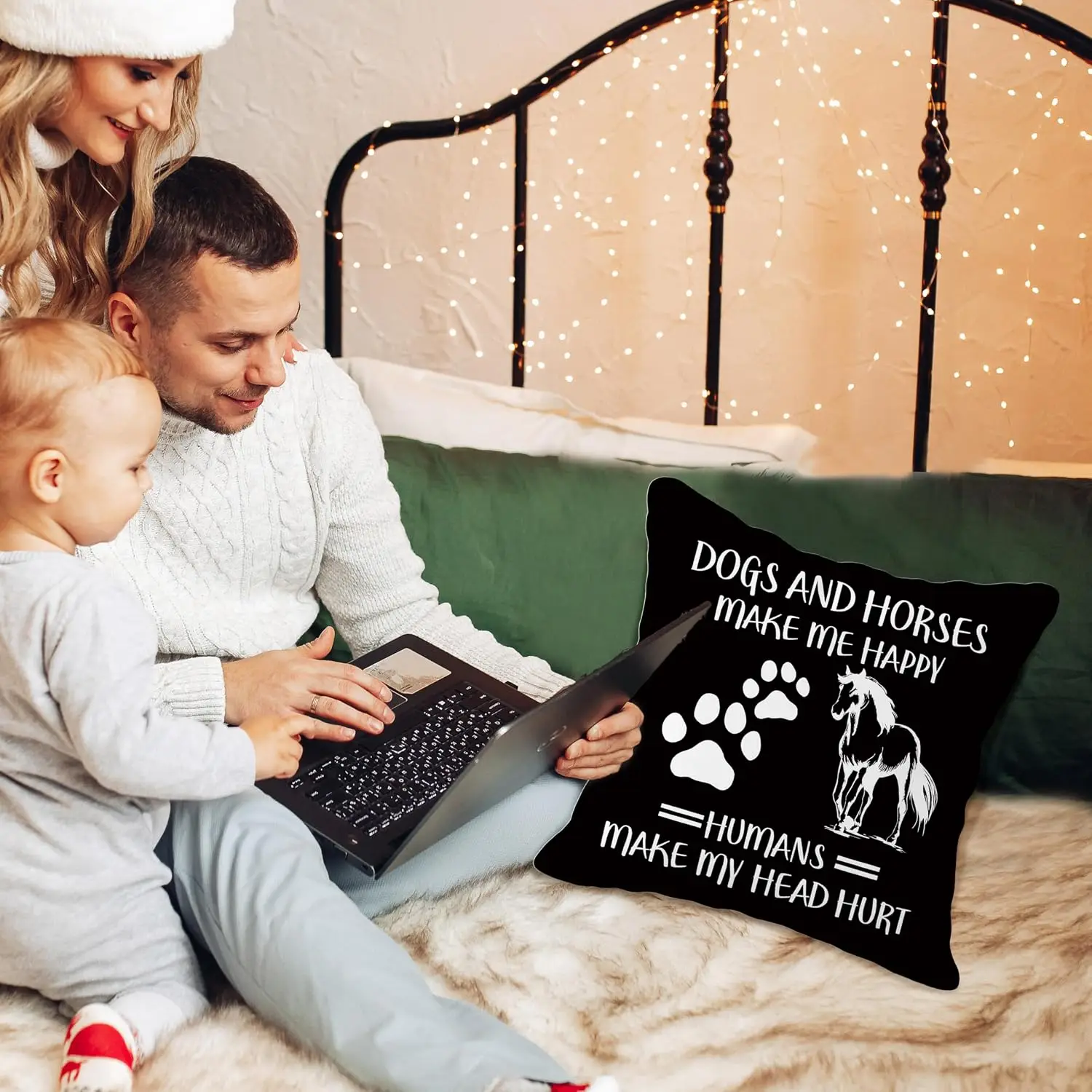 Funny Dog Horse Pillowcase, Introvert Quote Print, Black White Animal Lover Cushion Cover, Soft Home Decor