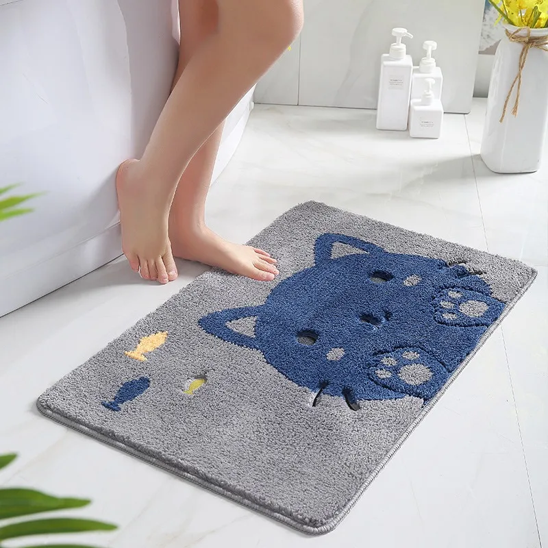 Small Fresh Floor Mats Soft Flowers Words Rugs Home Entrance Carpets Bedroom Toilet Bathroom Door Absorbent Non-Slip Foot Pad