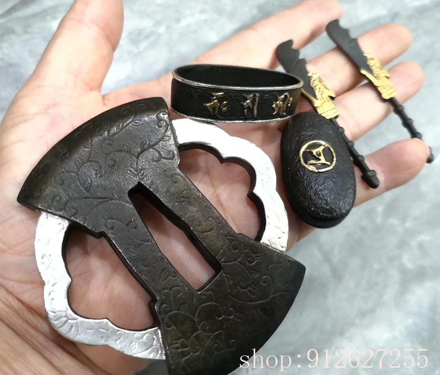 Hige alloy Lotus tsuba  For Japanese katana wakizashi tanto