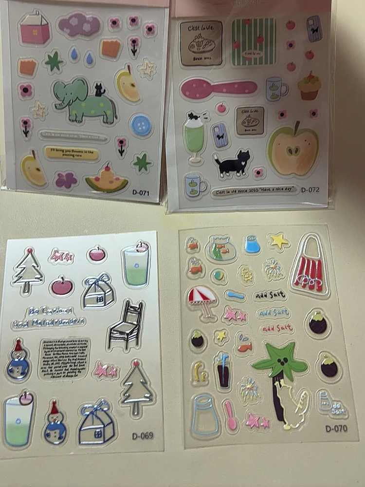 1pc jelly Stickers Cute 3D Relief Decal Decorative Kawaii Stickers Mobile Phone Case DIY PC Waterproof Decals