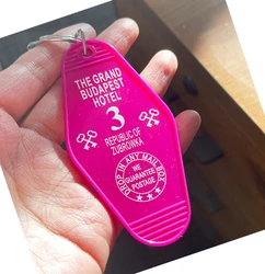 THE GRAND BUDAPEST HOTEL REPUBLIC KeyChain Keyring Tag Key Chains TV Show The Office Fans Funny Accessory Custom Logo