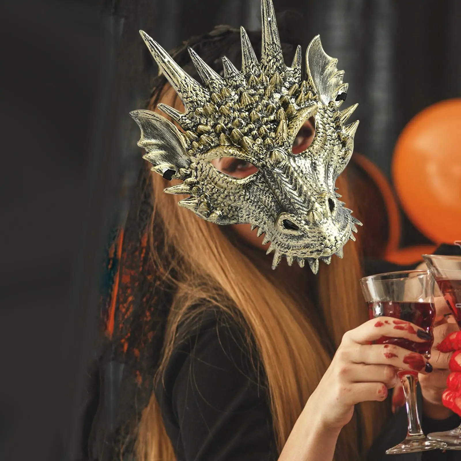 Accesorios de máscara de dragón 3D para Halloween, tocado de Animal, máscara facial para niños y adultos, disfraz de Halloween, decoraciones de fiesta de Festival, nuevo