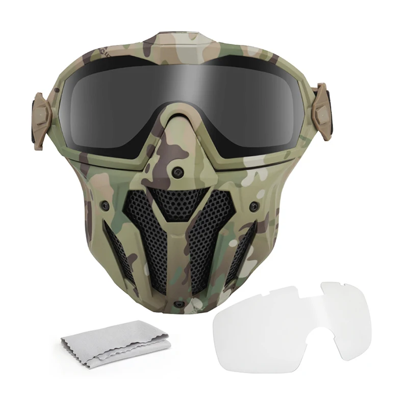 ZXYHFE Tactical Half Face Mask Anti-fog Fan Shooting Protective Equipment CS Wargame Hunting Gear Airsoft Paintball Accessories