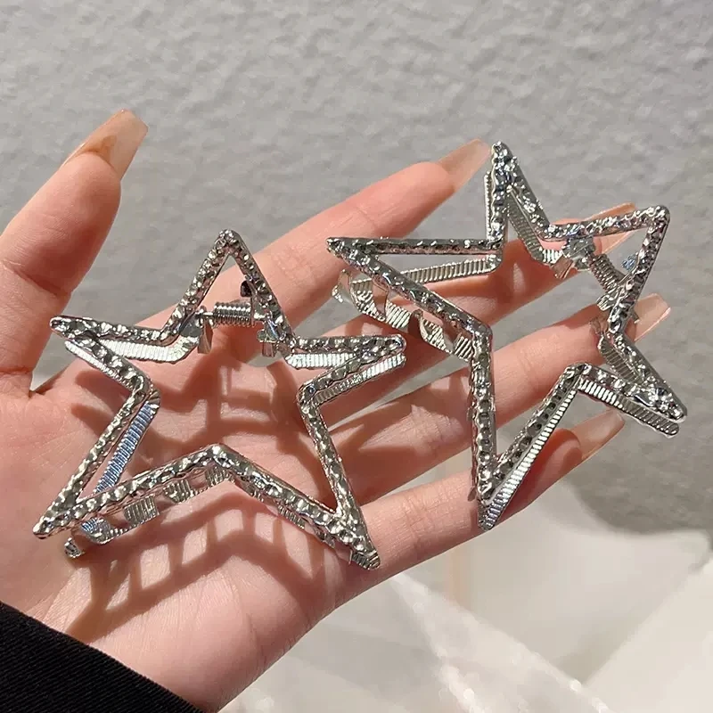 2023 Harajuku Hollow Star Pentagram Star Hair Claws Sweet Cool Charm Trend Hair Clip for Women Aesthetics Y2k Hair Accessories