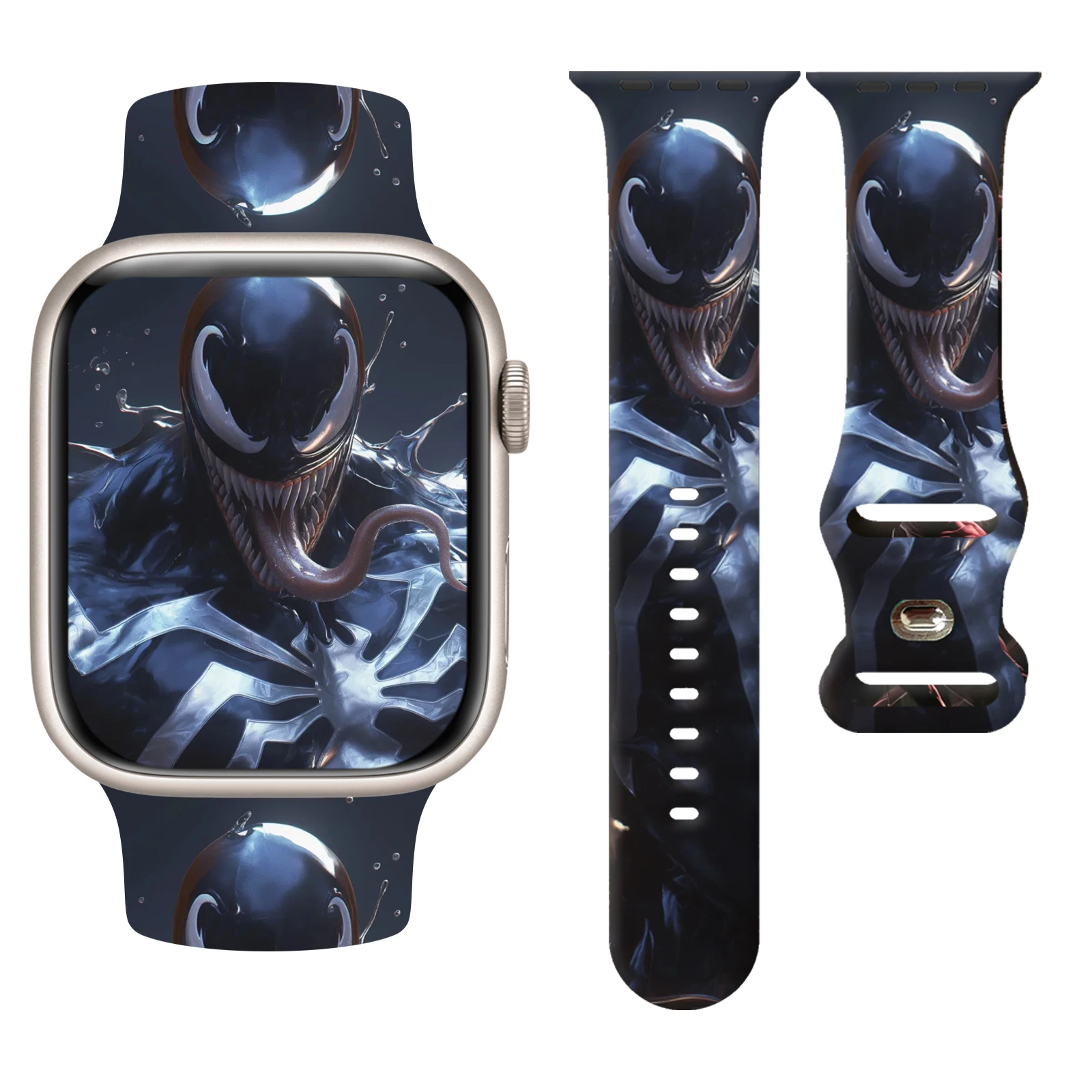 

Venom Series 2 Printed Strap for Apple Watch 11 10 9 8 7 6 SE Silicone Band Replaceable Watchband for iWatch 49mm 46mm 42mm 41mm