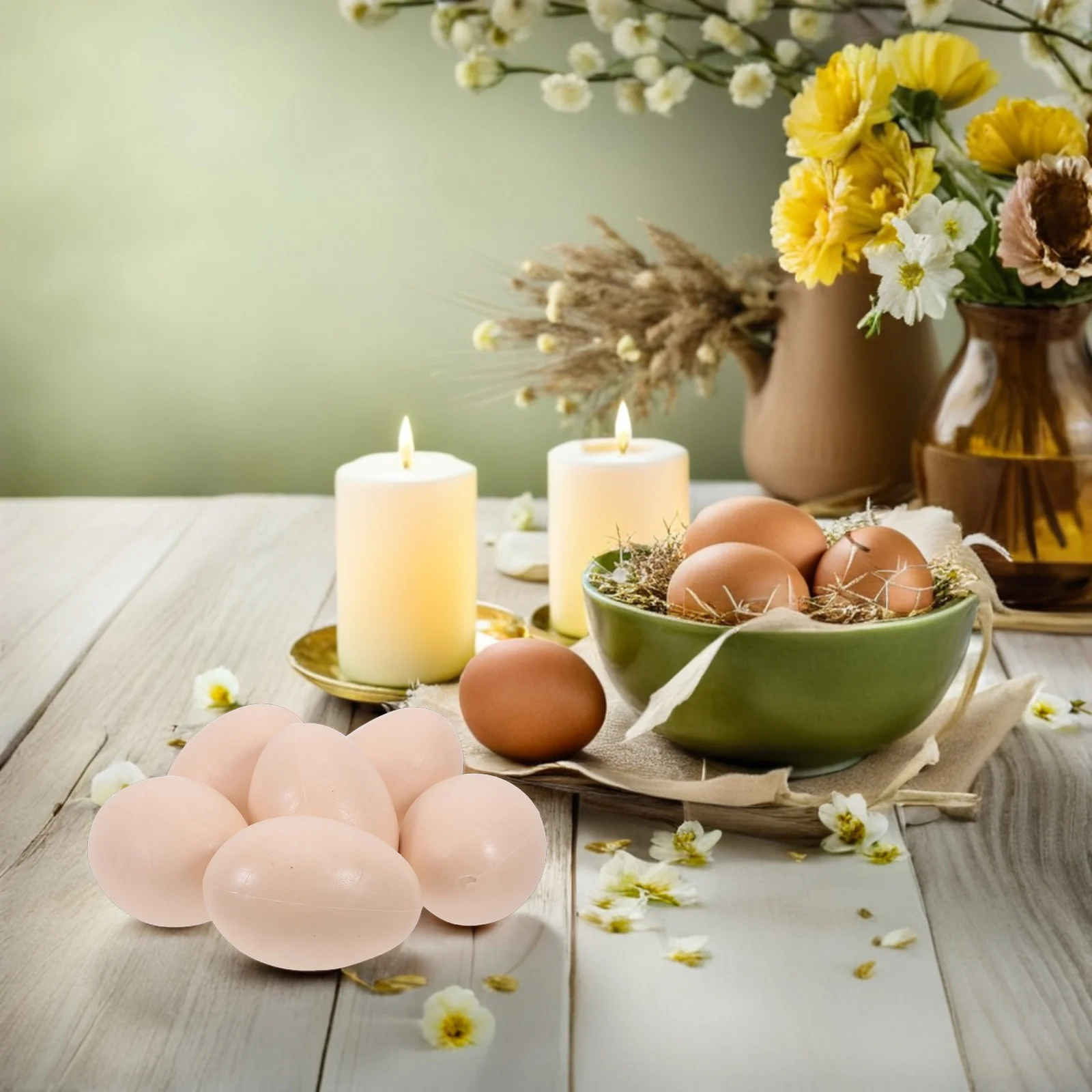 Oeufs de pâques peints, 6 pièces, bricolage en plastique lisse, décoration inachevée, fournitures artisanales créatives pour enfants, Art de développement précoce