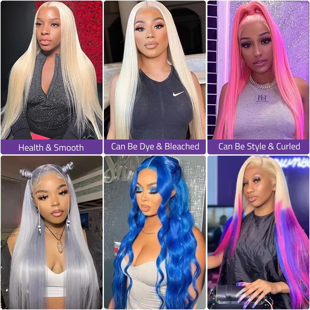 200 Density 613 Blonde Straight Human Lace Front Wigs 13x4 13x6 HD Transparent Lace Frontal Wig Brazilian Preplucked For Women