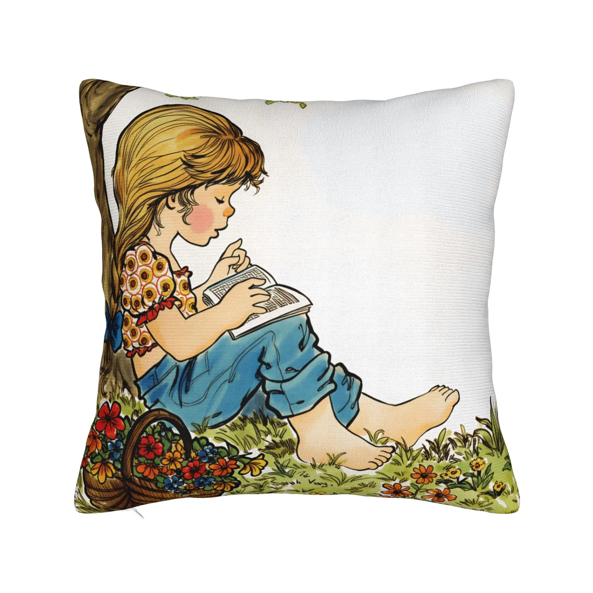 Art Sarah Kay Swing Girl Pillow Cover  Comfy Cushion Cover Funny Pillow Case For Office Car Home Decor