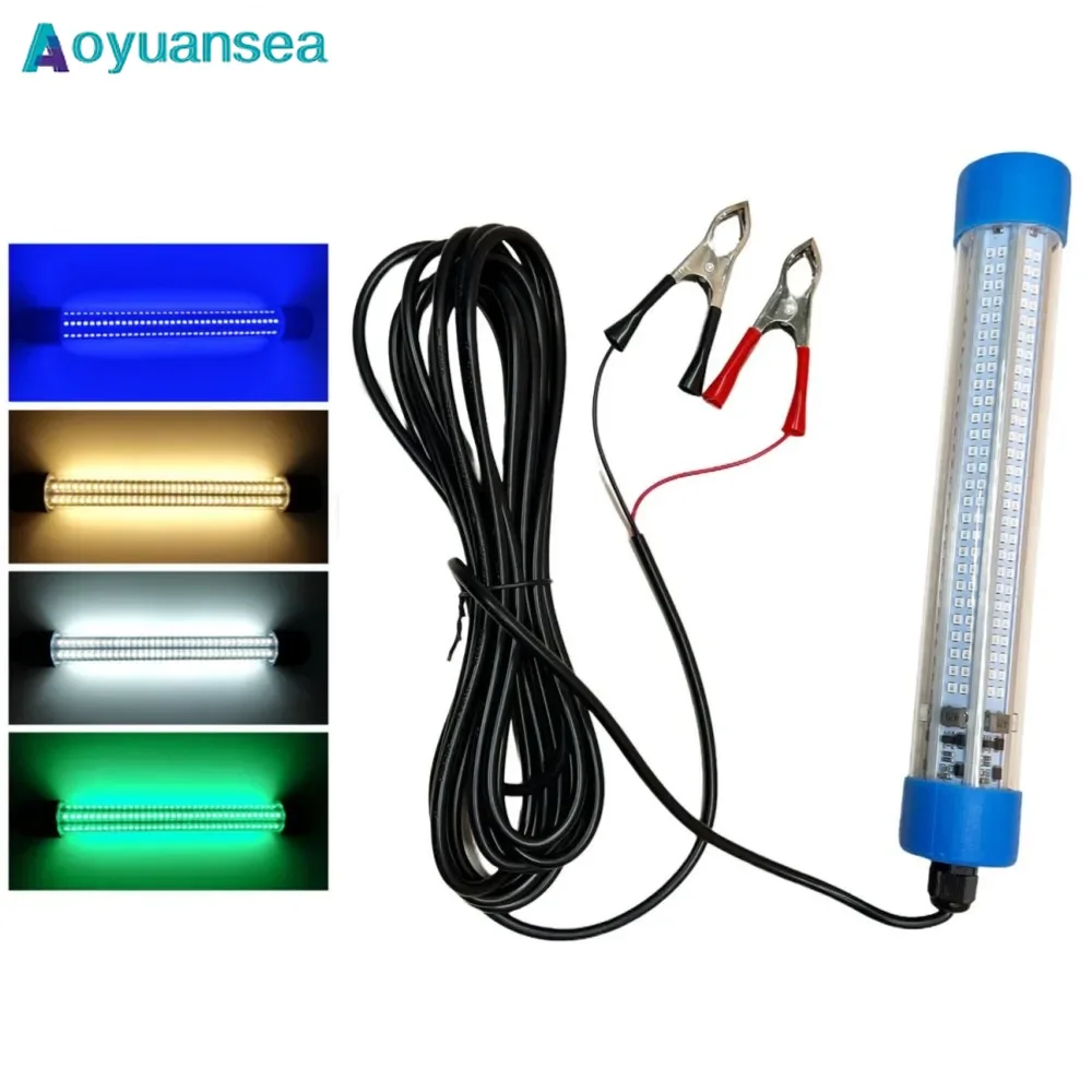 

Aoyuansea 5M LED Submersible Fishing Light Deep Drop Underwater Fish Lure Bait Finder Lamp 50W 12-24V Squid Attracting Lamp IP68