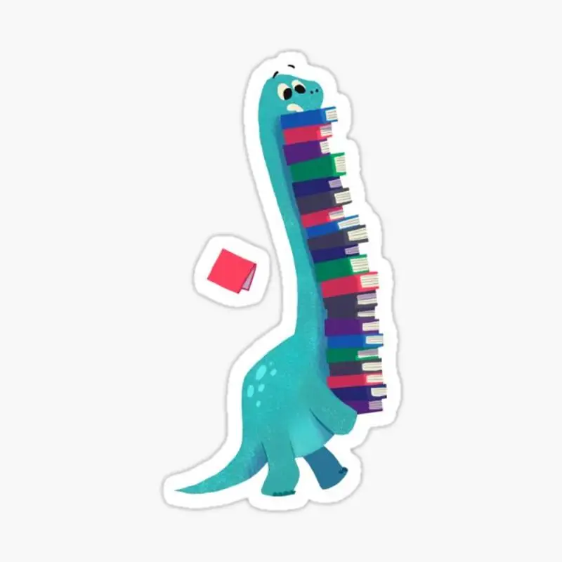 BOOK DINOSAURS 01 Sticker for Laptop Decor Bedroom Car Cute Cartoon Art Fashionable Public Suitcase