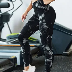 Brand new cross-border peach butt-lifting pants with floating high-waisted belly-controlling yoga fitness pants seamless spor...