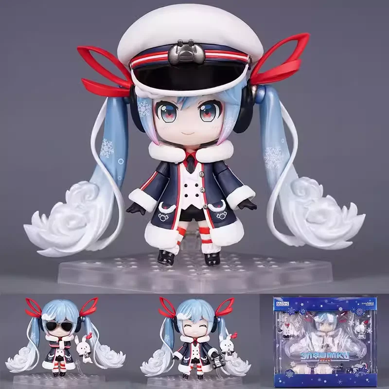 

1800 Snow Hatsune Miku Posable Interchangeable Face Action Figure Collectible Model Desktop Ornament Collectible Model Doll Gift