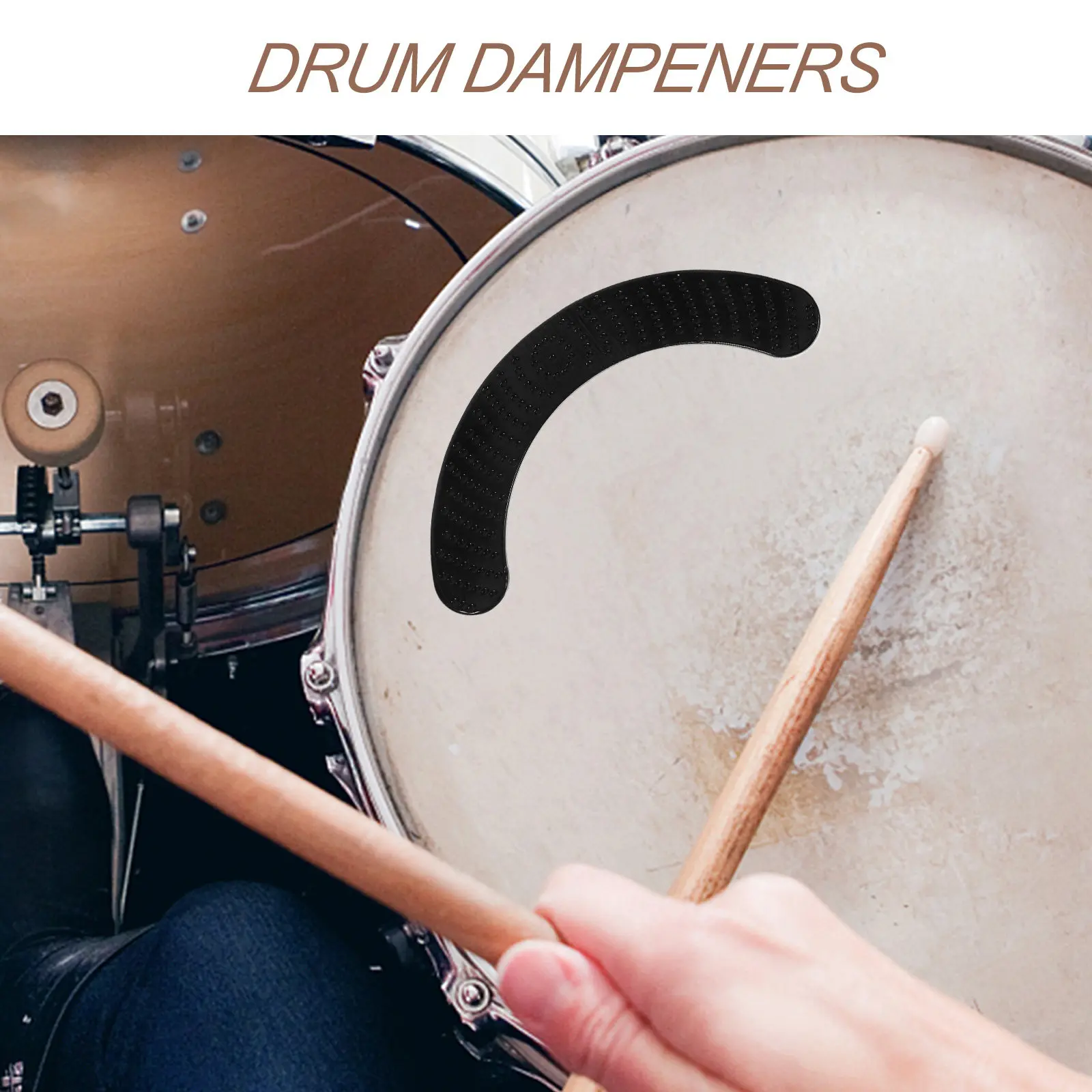 2Pcs Premium Silicone Drum Dampening Pads Close-Fit Adhesive Gel Mute Mats Eliminate Overtones Without Altering Original Sound