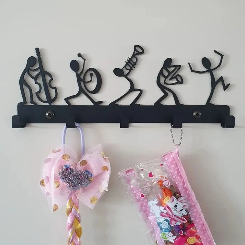 Iron Black Symphony Orchestra Home Decor Cat Shaped Coat Hanger Key Hook Wall Hook Hook Key Holder