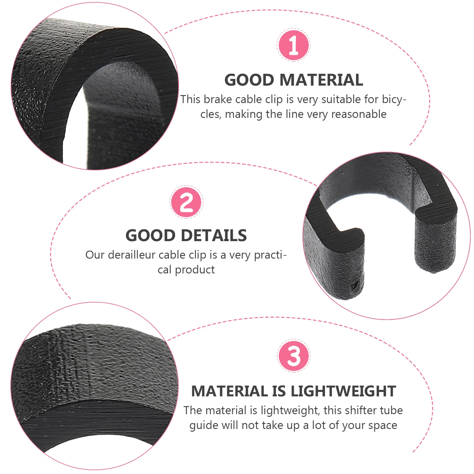 

50Pcs Bike Housing Clip Strong Cable Buckle Sturdy Derailleur Guide Clamp for Bicycle Brake Shifter Tube Lightweight