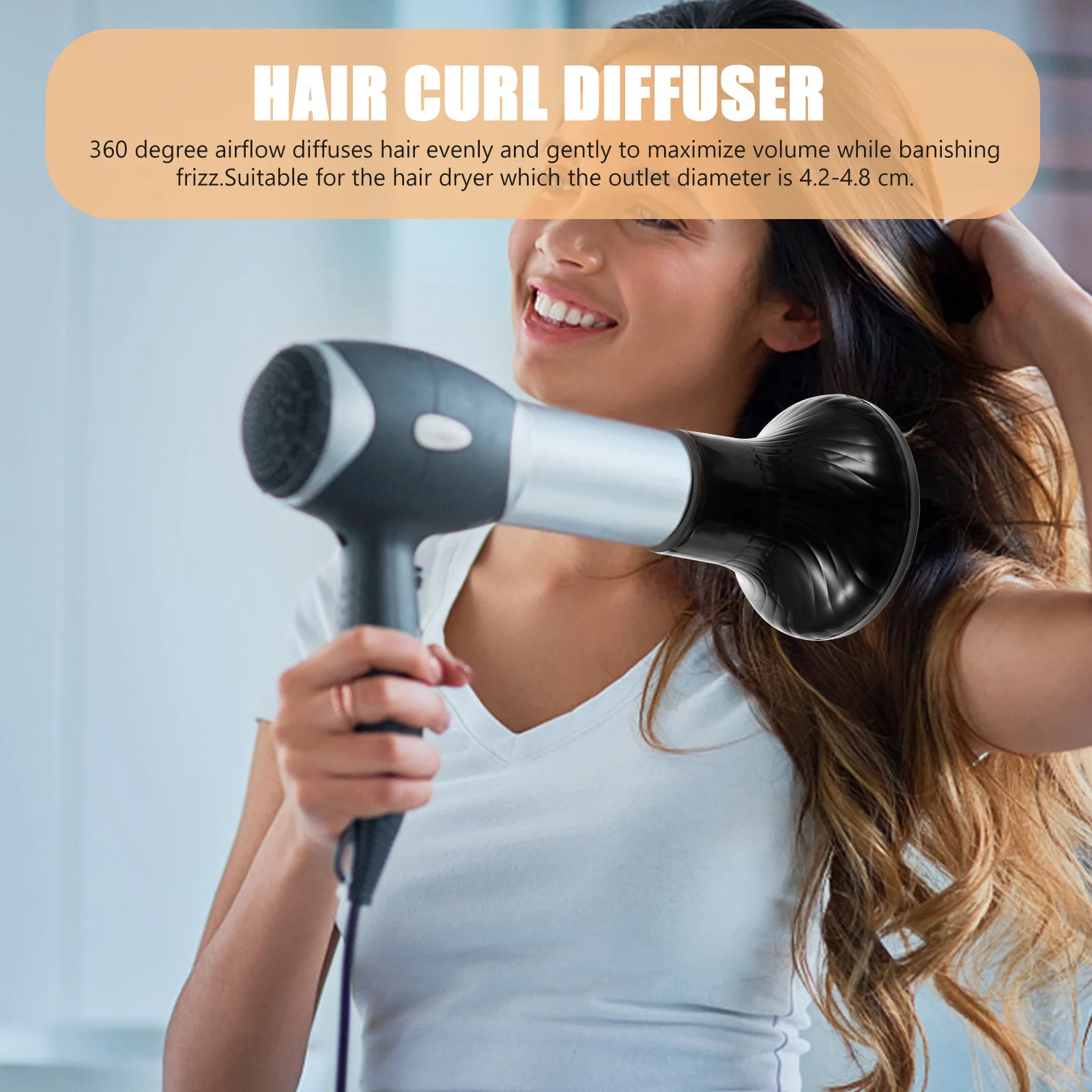 

Large Hair Dryer Diffuser 42-48Cm High Temperature Resistant Blow Dryer Tool Hair Curl Diffuser for Home Salon Frizz Control