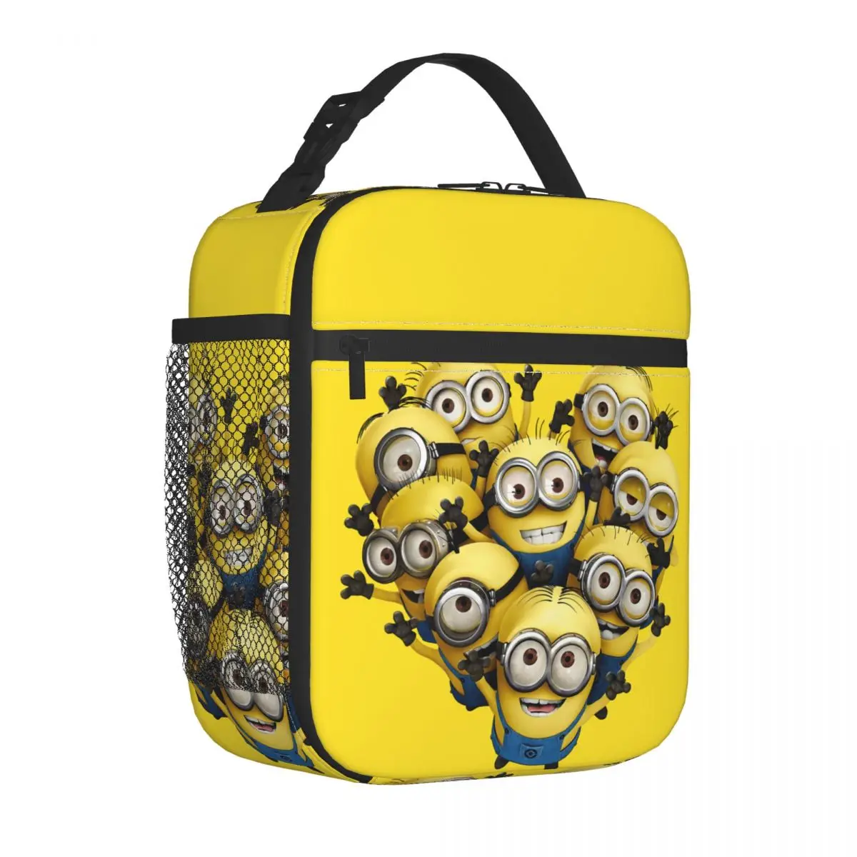 Custom Minions Cartoon Heart Insulated Lunch Bags for Camping Travel Food Portable Cooler Thermal Bento Box Women Children