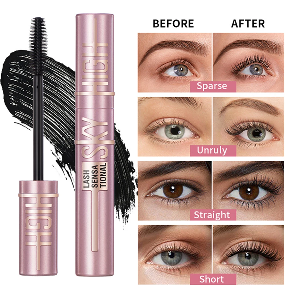 Mascara naturel épais et bouclé, imperméable, séchage rapide, maquillage, volumateur, allongement, définition, bouclage, formule constructible multiple