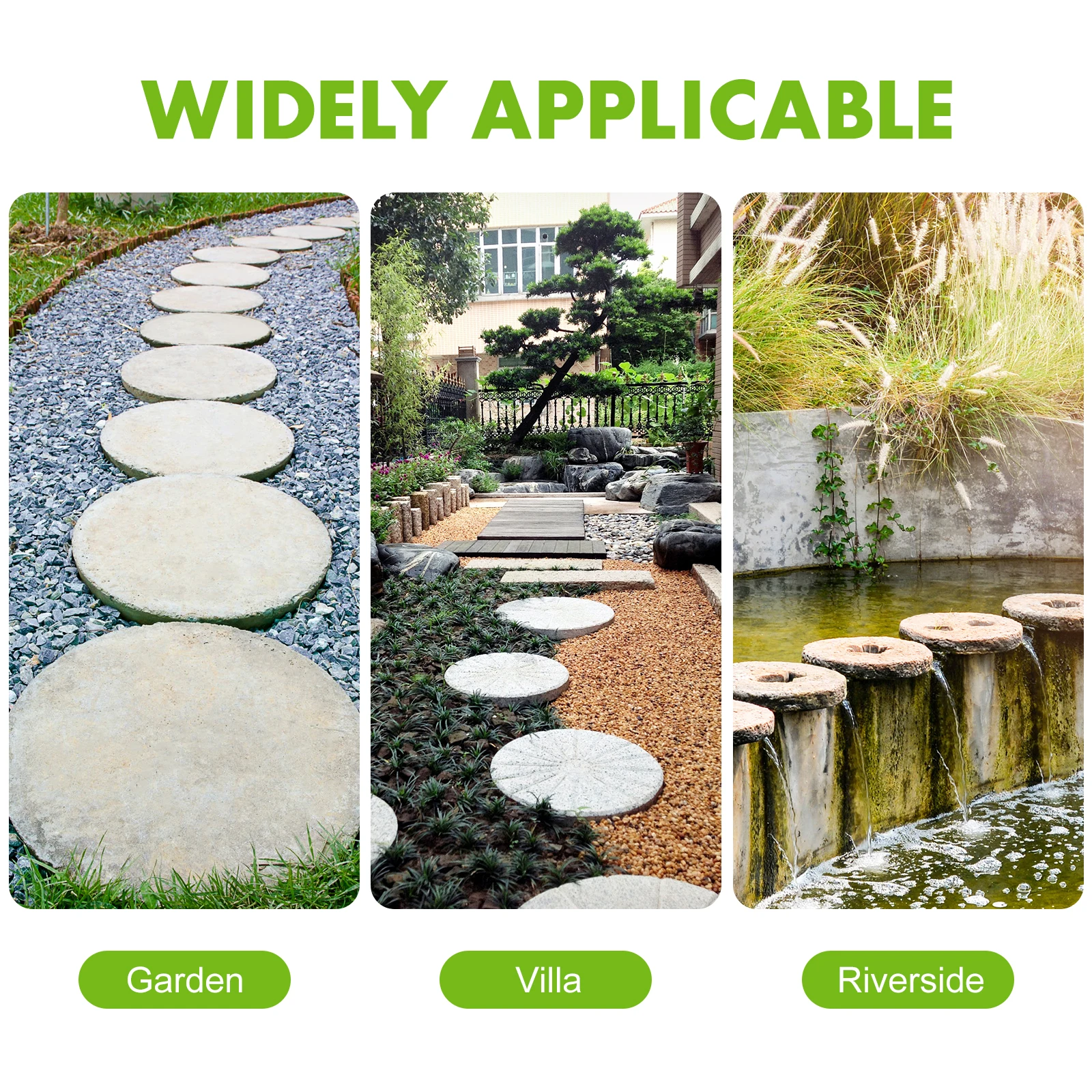 

2pcs Round Mold Reusable Durable Plastic Garden Path Stepping Stones Diy Paving Tool Brick Stone Building Molding
