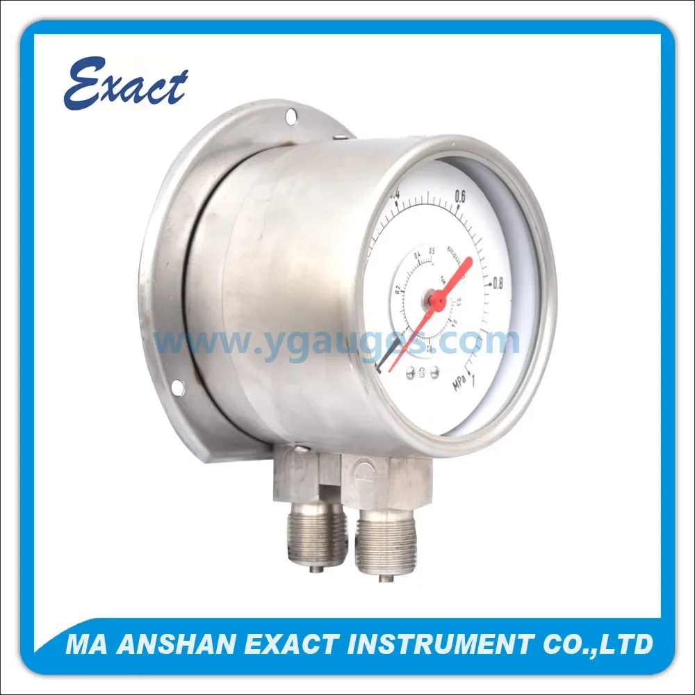 YYHC- manufacture bottom connection differential pressure gauge