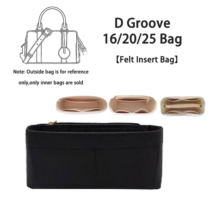 EverToner New Insert Bag For D Groove16/20/25 Liner Portable Felt Bag Organizer Multi-Pocket Storage Bags Travel Accessory