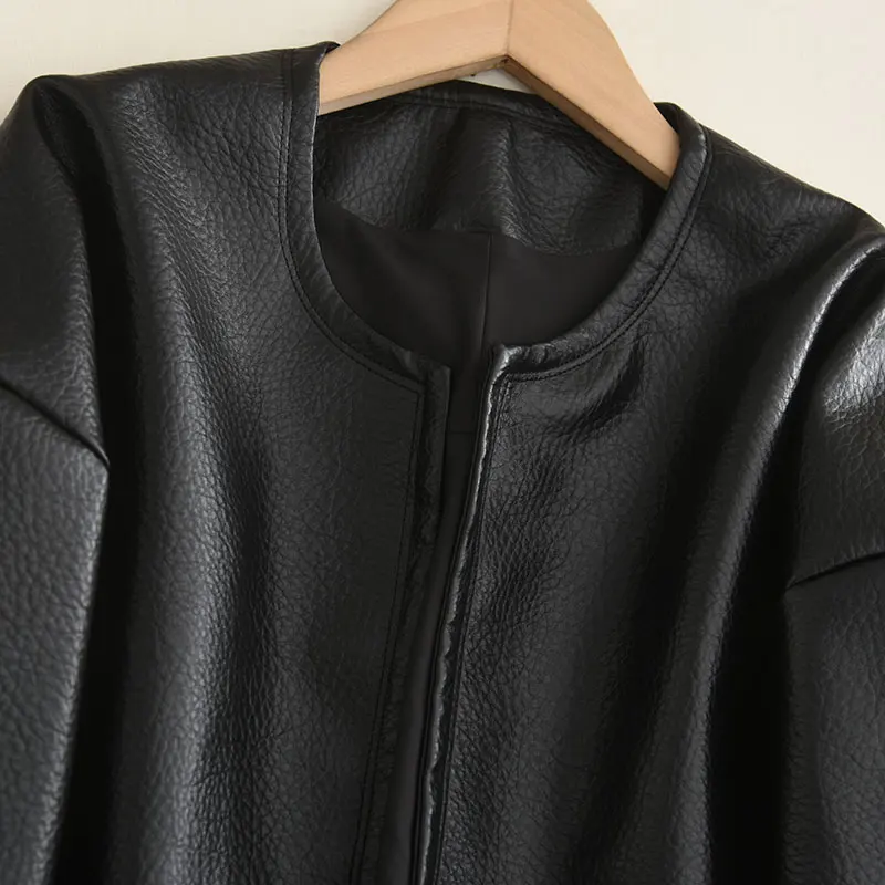 Casual sle feminino bla couro do plutônio jaet doce legal sle versátil emagrecimento outono inverno nova chegada retro temperamento