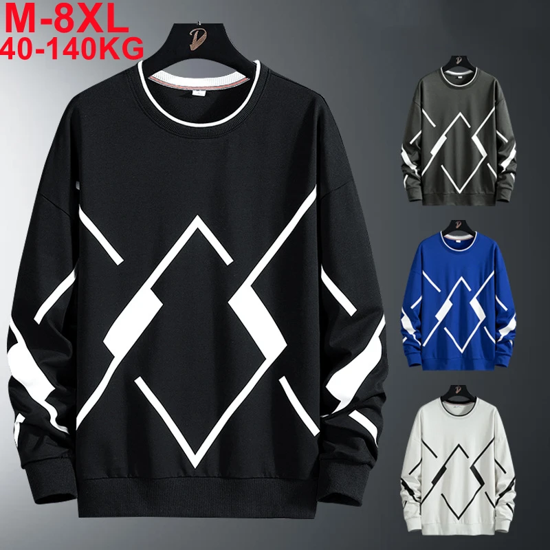 

2022 New Spring Autumn Oversize 7xl 8xl Streetwear Hoodies Men's Hip Hop Long Sleeves Blue White Black Big Size Sweatshirt Male