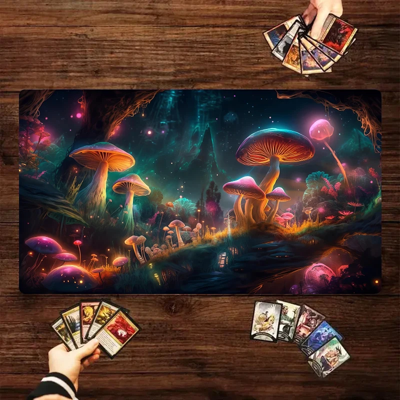 Mushroom Forest Play Mat Large The Magic Gathering Mouse Pad Game Rubber Base Computer Keyboard Accessories Offices Decor Mats