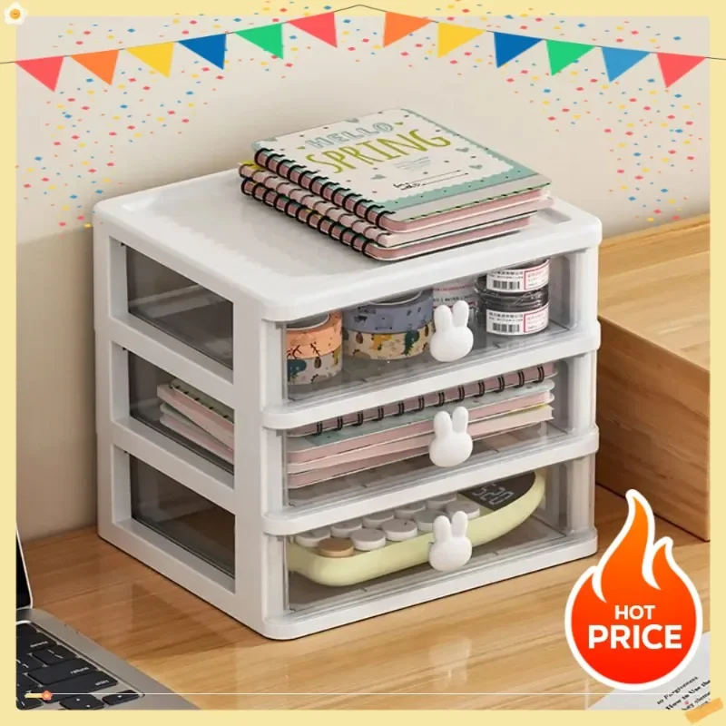 طالب جديد ثلاث طبقات الإبداعية مكتب منظم القرطاسية حامل مقصورة متعددة مع صندوق تخزين درج شفاف #1