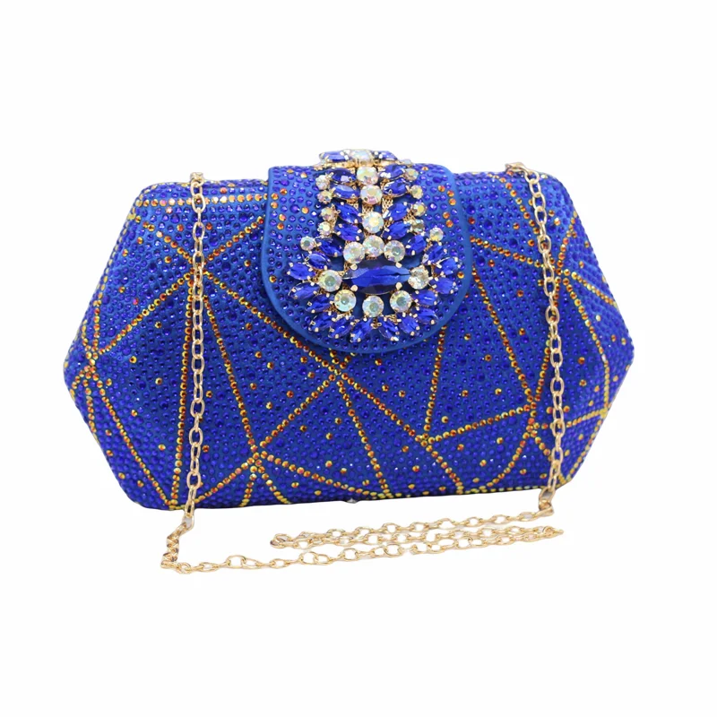 Gold Luxury Diamonds Evening Bags for Women  Shoulder Bags Wedding Party Banquet Clutch Purse Simple Rhinestone Handbags