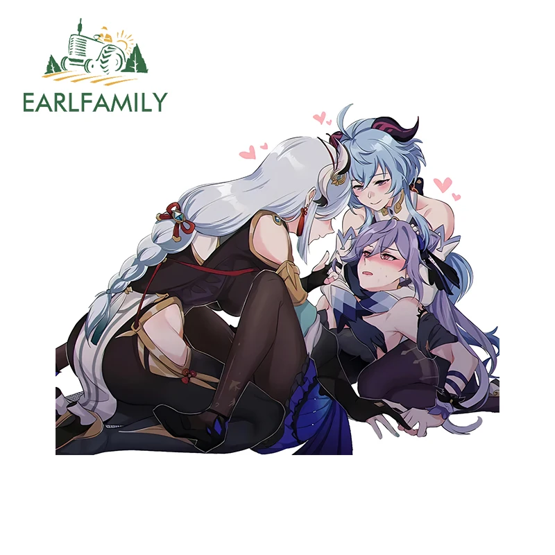 

EARLFAMILY 13cm x 10.4cm Hot Game Characters Car Stickers NSFW Anime Friendly Playing DIY Auto Decal Fashion Windows Car Styling