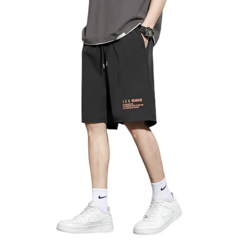 

Casual Loose Ice Silk Men's orts Five-Quarter Thin Straight Leg Pants Summer Faionable Outerwear Lightweight Comfortable