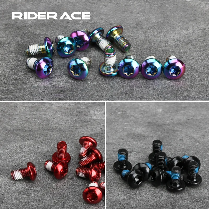 12 Uds tornillo de freno de disco de bicicleta M5X10mm T25 chapado de titanio colorido MTB Color de bicicleta tornillo de disco antideslizante accesorios de ciclismo