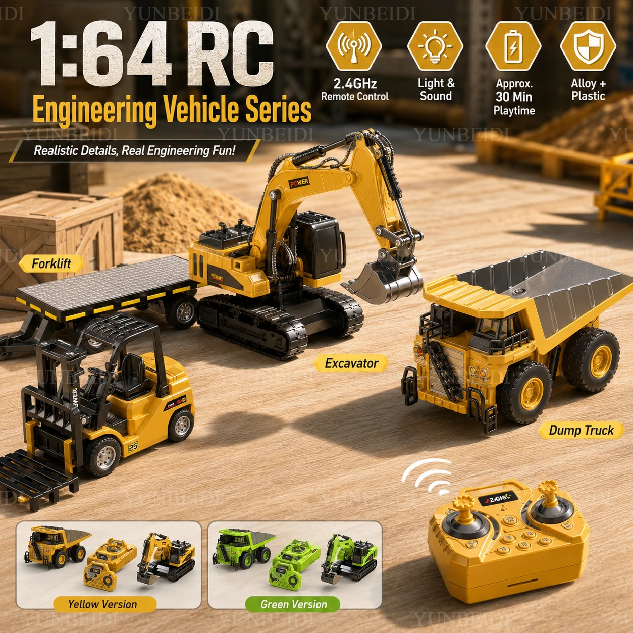 Drone Battery Alarm - 1/64 Remote Control Alloy Excavator Truck