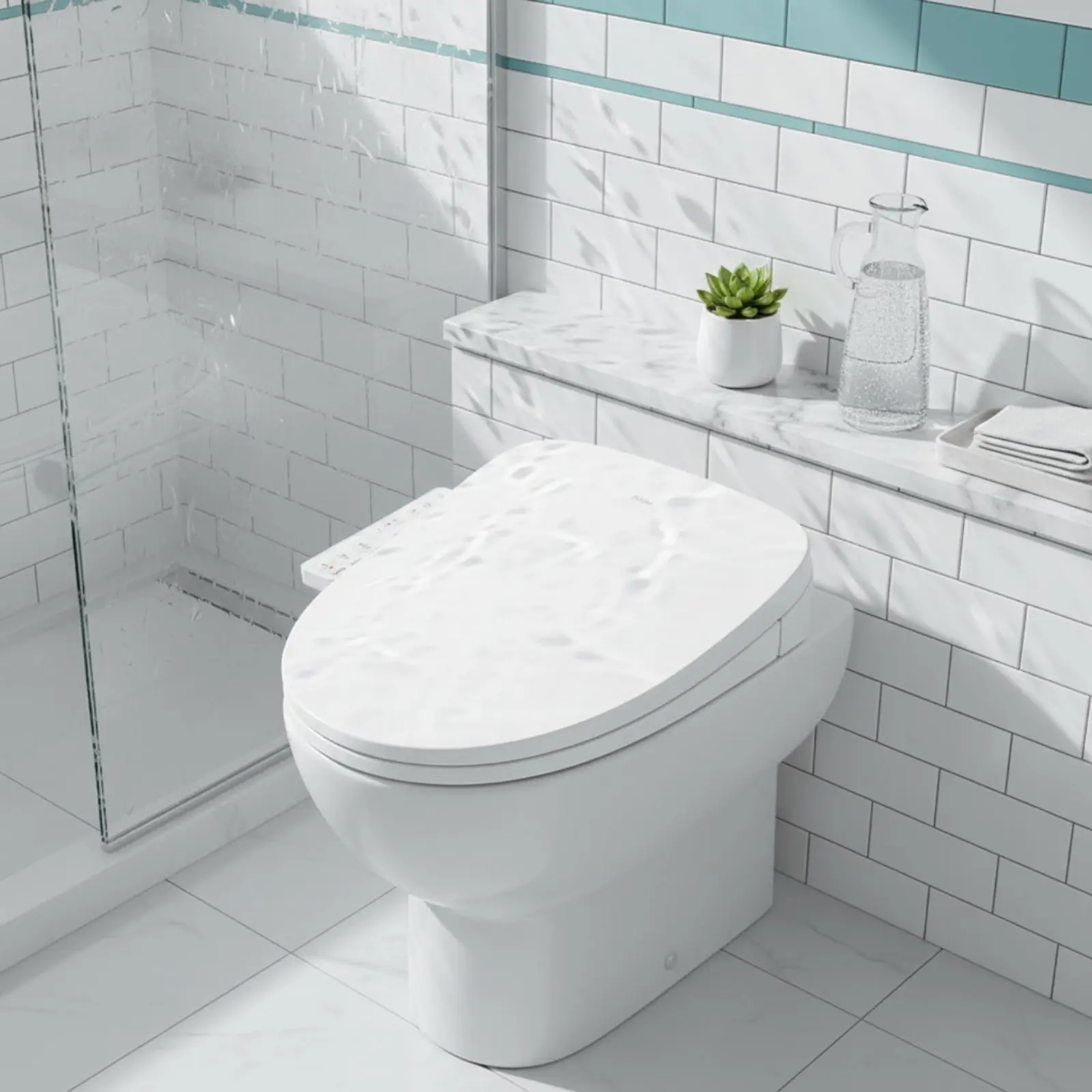 Electric Bidet Seat Adjustable Temperature Warm Water Bidet Seat Bathroom Fixture Self-Cleaning Nozzle Posterior Cleansing view 5