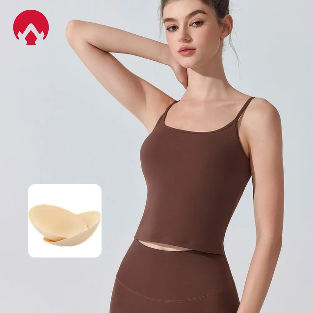 

Naked Sensation Antibacterial Yoga Vest with Chest Pads - High Support Shockproof Sports Bra for Workout & Back-Shaping