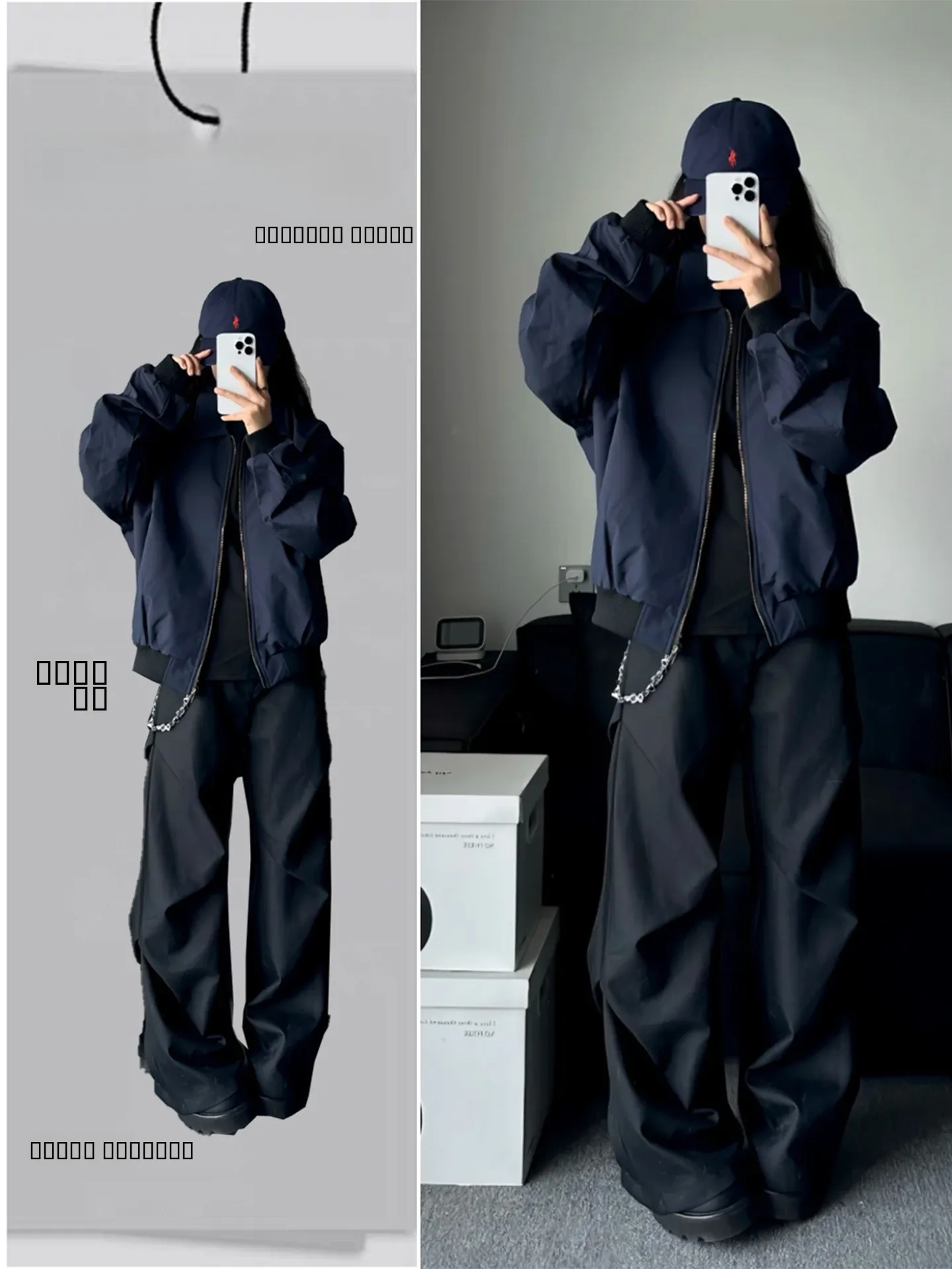 

Мужские и женские широкие брюки Cleanfit, повседневные длинные брюки, молодежный модный синий комплект, осенний сезон, американский стиль