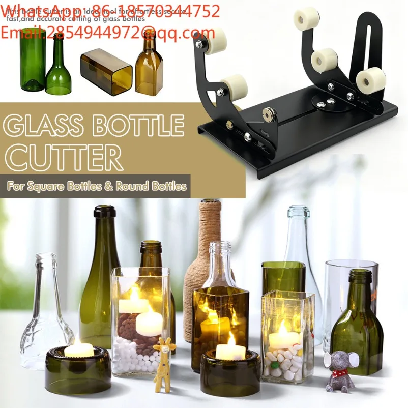 Glass Bottle Cutting Tool, Square Round Wine Bottle Cutting Machine DIY Handmade Glass Processing Tool