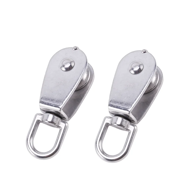 Bloque de polea simple de 8 piezas de 25 mm en rodillo de polea M25 de acero inoxidable 304 que carga 400 kg - Plata