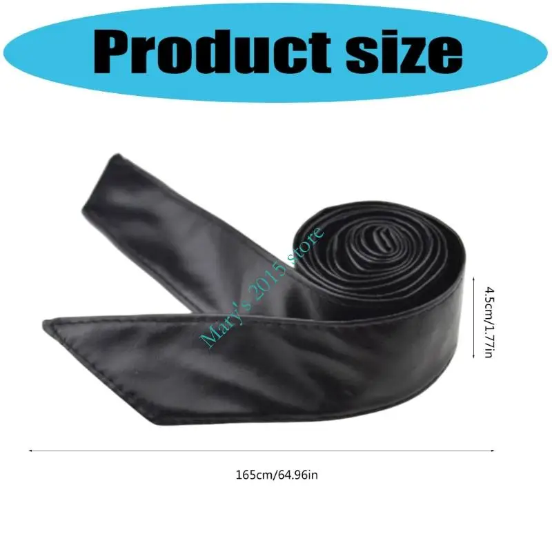 E15F แฟชั่นเอว Cincher Belt Selftied PU หนังรัดตัวแบบปรับได้สำหรับผู้หญิง