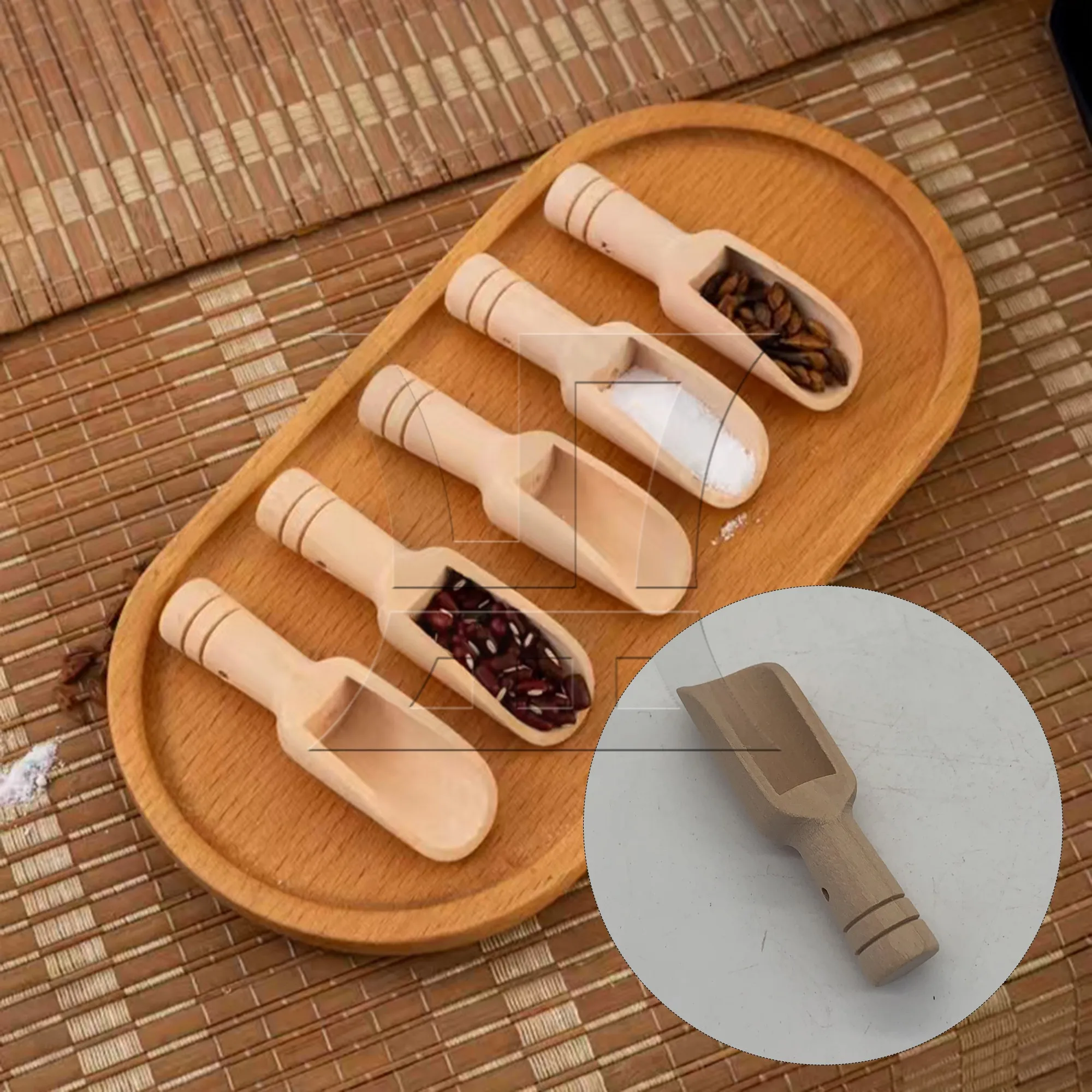 

CNBTR 1pc Wooden Bath Salt Spoon, 25x75mm Small Wood Scoop Dual-use for Bath Salts & Kitchen Spices Seasoning Dispensing