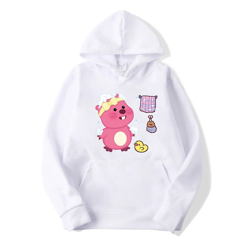 Korean popular doll Loopy printed hoodies Couple student sports street casual hoodie