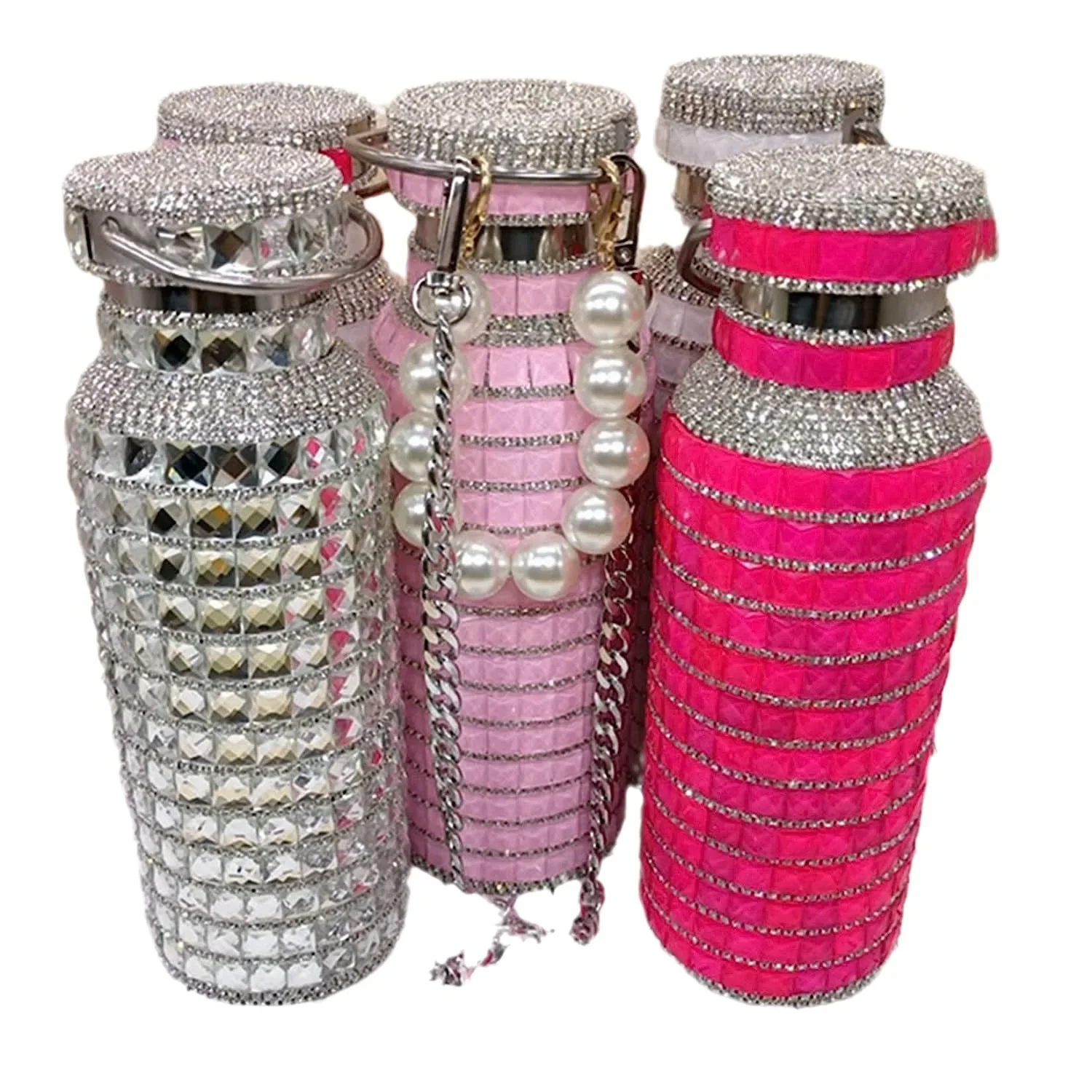 

Шикарный термос с изоляцией горного хрусталя, бутылка для воды с цепочкой, бутылка с вакуумной изоляцией из нержавеющей стали, портативный стакан