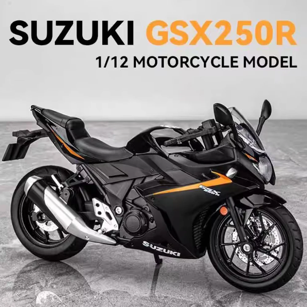 1:12 Alloy Suzuki GSX250R GSX1000R Motorcycle Model Car Toy with Light Wheel Shock Absorption Miniature Vehicle Interactive Toys