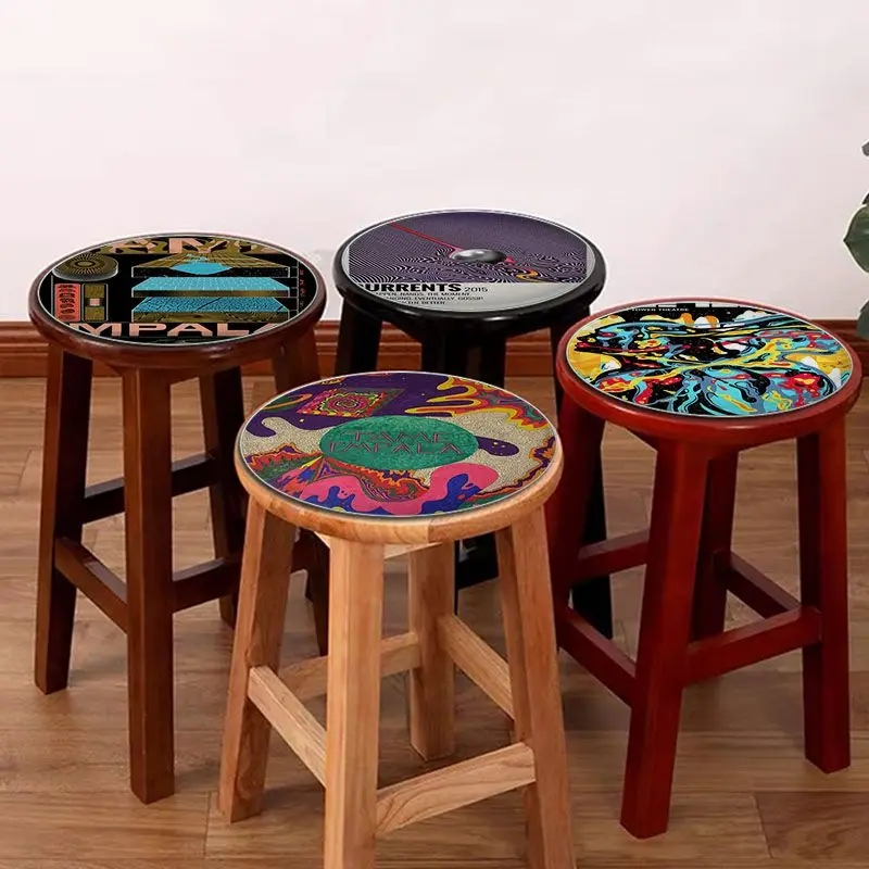 

Tame Impala Psychedelic Round Seat Cushion Office Dining Stool Pad Sponge Sofa Mat Non-Slip Buttocks Pad