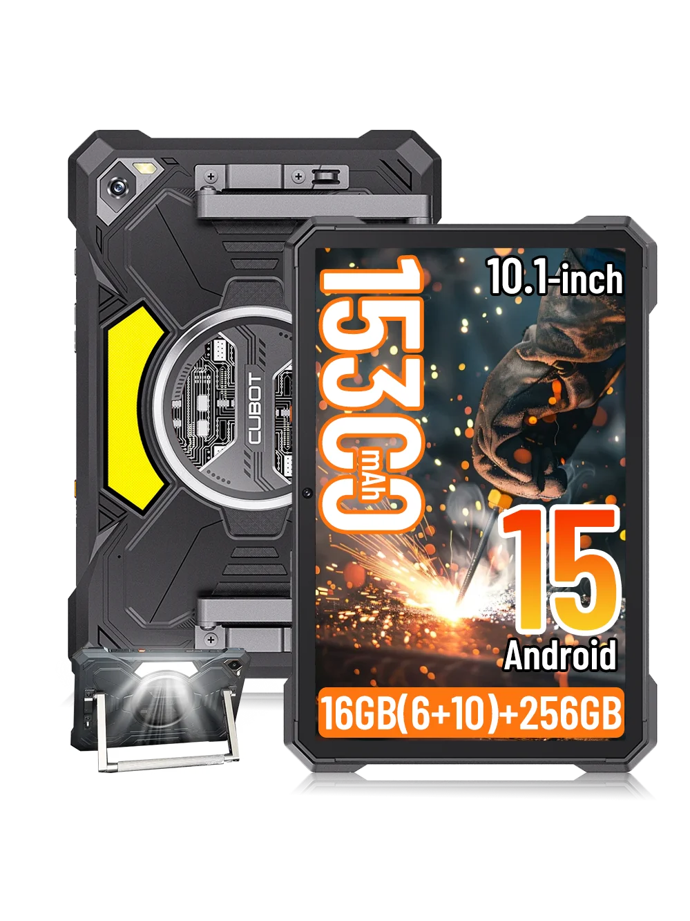 [Wysyłka z Polski] Tablet Cubot TAB KingKong S 10.1'' 90Hz Android 15 15300mAh 16GB(6+10) 256GB Latarka Kempingowa 48MP Pad — 2