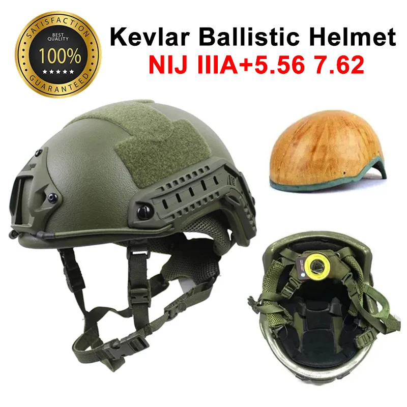 Tactical Ballistic Helmet  ACH High-Cut  NIJ III+7.62 Wendy Helmet Aramid kevlar Safety Helmet NIJ IIIA FAST Ballistics Helmet