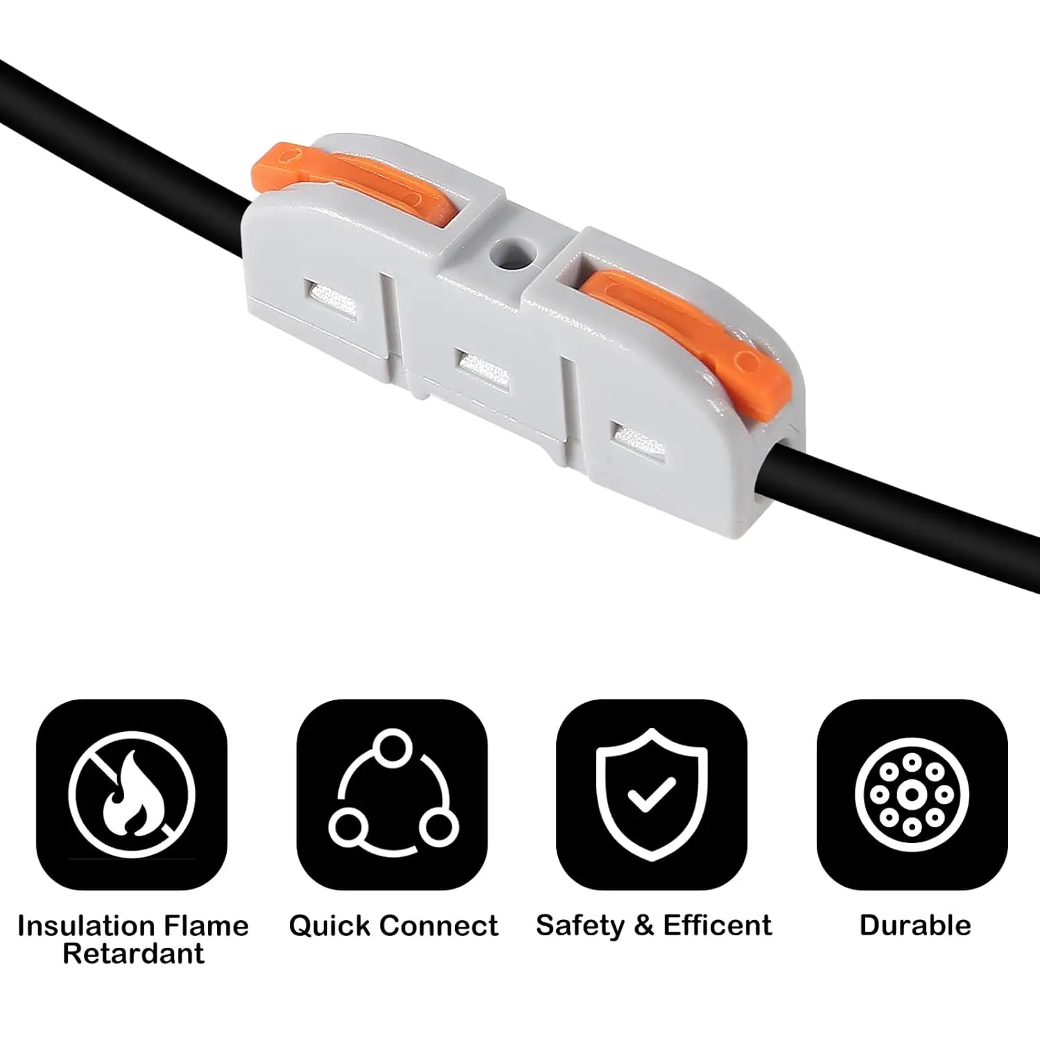 34/50pcs Lever Wire Connector For Quick Connection 28-12 AWG 1-to-1 In-line Wire Connector Compact Splice Insulated Terminal